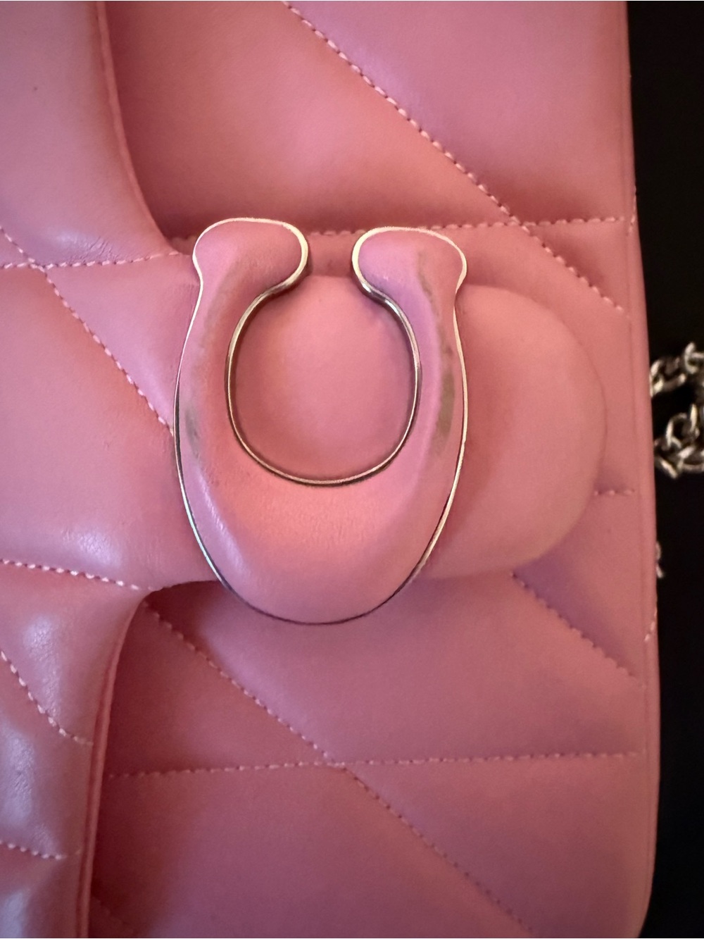 Coach Pink Quilted Leather Chain Crossbody - Picture 3 of 4